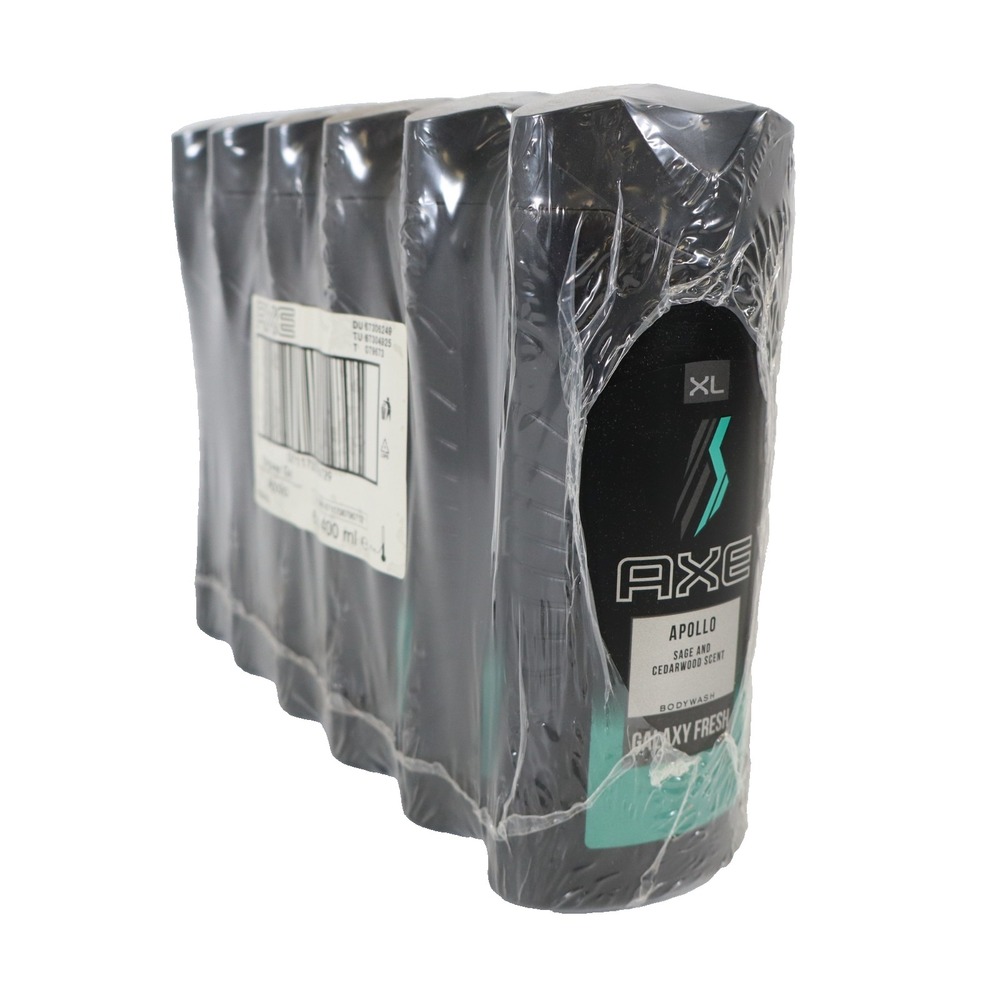 6 PACK Axe APOLLO Body Wash Galaxy Fresh Sage & Cedarwood Scent 400ml